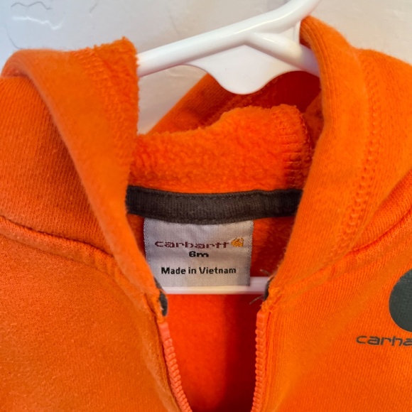 Orange Baby Carhartt 1/2 Zip Pullover hoodie - Picture 2 of 6